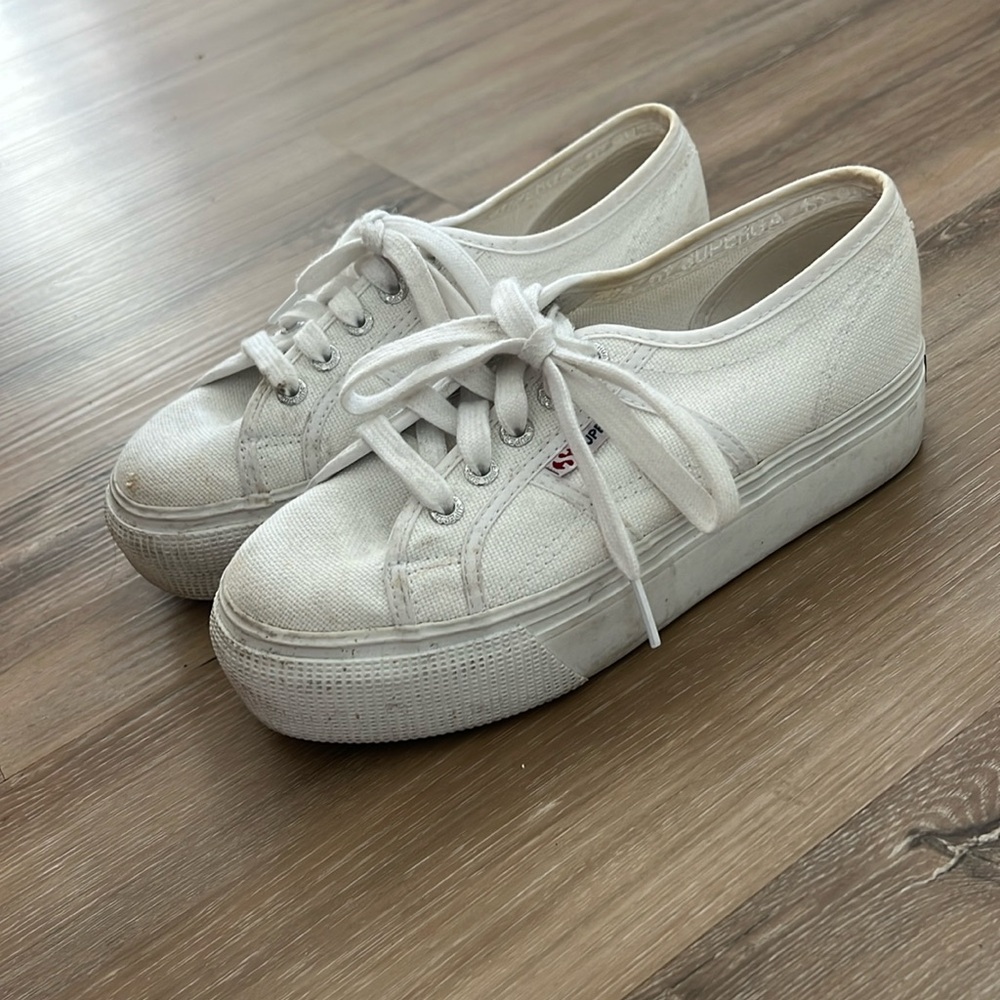 Superga sneakers. Only worn a couple of times, could be cleaned up easily